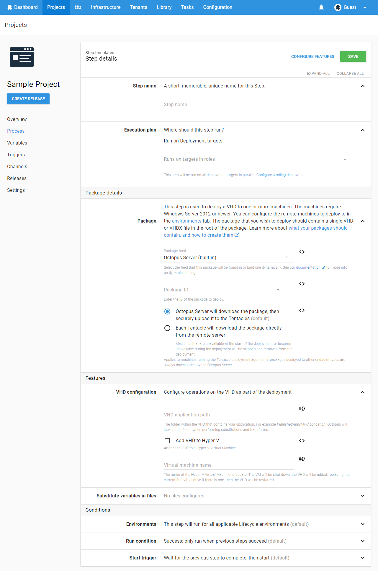 Configure VHD step